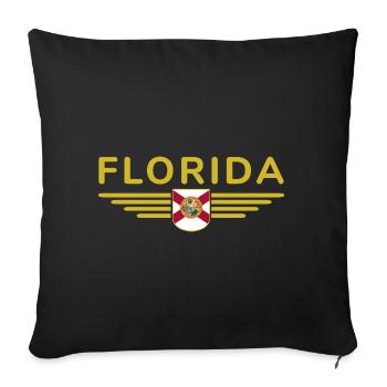 Florida Fan T-Shirt – Sun & Beach - Sofa pillowcase 17,3'' x 17,3'' (45 x 45 cm) - black - Front