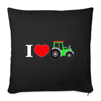 I love my tractor - Sofa pillowcase 17,3'' x 17,3'' (45 x 45 cm) - black - Front