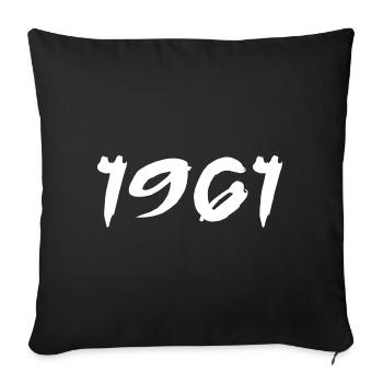 1961 64th Anniversary Gift 1961 Retro 1961 - Sofa pillowcase 17,3'' x 17,3'' (45 x 45 cm) - black - Front