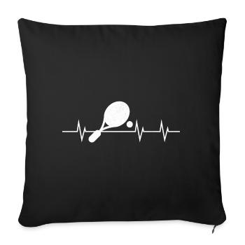 Battement de cœur du padel - Housse de coussin décorative 45 x 45 cm - noir - Devant