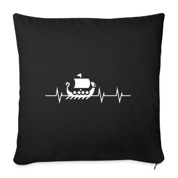 Heartbeat of a Viking - Sofakissenbezug 45 x 45 cm - Schwarz - Vorne