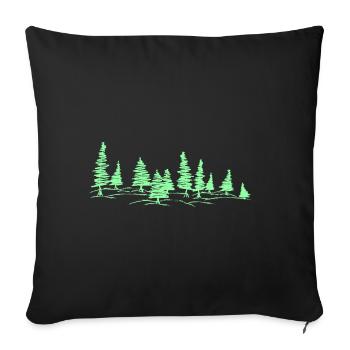 Fir, spruce, forest - Sofa pillowcase 17,3'' x 17,3'' (45 x 45 cm) - black - Front