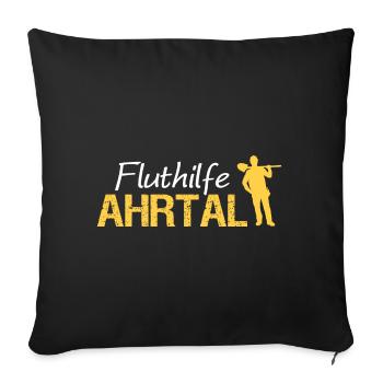 Fluthilfe Ahrtal Flut Helfer Hochwasser Eimerkette - Sofakissenbezug 45 x 45 cm - Schwarz - Vorne