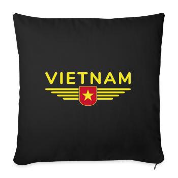 Vietnam Fan, Outfit T Shirt Design - Sofa pillowcase 17,3'' x 17,3'' (45 x 45 cm) - black - Front