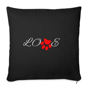 Paw Love – L’amour à quatre pattes - Housse de coussin décorative 45 x 45 cm - noir - Devant