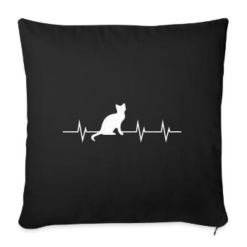 Heartbeat of a Cat - Sofakissenbezug 45 x 45 cm - Schwarz - Vorne