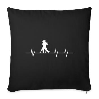 Battement de cœur de la danse - Housse de coussin décorative 45 x 45 cm - noir - Devant