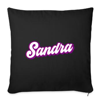 Sandra | Colors changeable - Sofa pillowcase 17,3'' x 17,3'' (45 x 45 cm) - black - Front