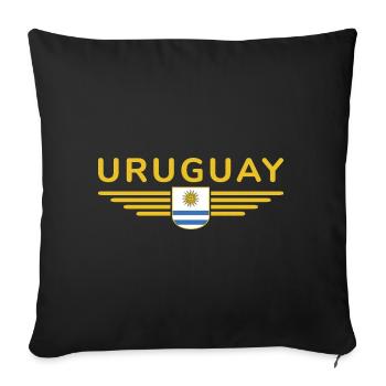 Uruguay T-Shirt – Perfect for Fans - Sofa pillowcase 17,3'' x 17,3'' (45 x 45 cm) - black - Front