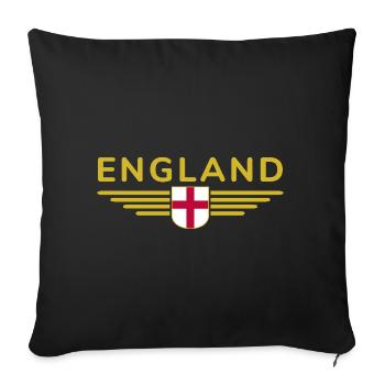 England Fan T-Shirt Design - Sofa pillowcase 17,3'' x 17,3'' (45 x 45 cm) - black - Front