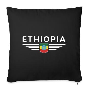Ethiopia Design – Pride and Culture - Sofa pillowcase 17,3'' x 17,3'' (45 x 45 cm) - black - Front