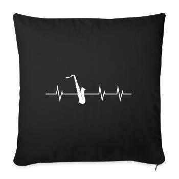 Saxophone Heartbeat - Housse de coussin décorative 45 x 45 cm - noir - Devant