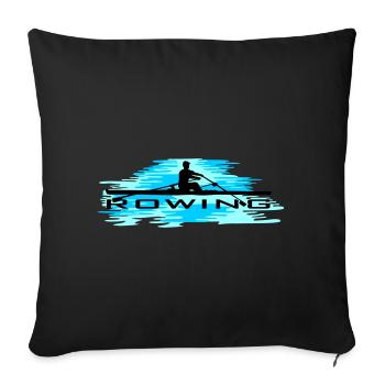Rowing, rowing and water - Sofa pillowcase 17,3'' x 17,3'' (45 x 45 cm) - black - Front