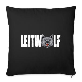 Leitwolf Alpha Wolf Kapitän Teamführer Trainer - Sofakissenbezug 45 x 45 cm - Schwarz - Vorne
