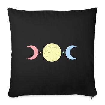 Kawaii Crescent Cute Pastel Goth Moon - Housse de coussin décorative 45 x 45 cm - noir - Devant