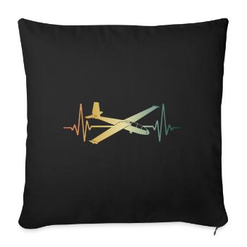 Heartbeat Glider ECG Pulse Gliding - Housse de coussin décorative 45 x 45 cm - noir - Devant