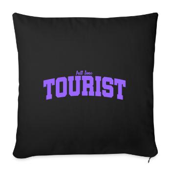 Full Time Tourist | Color changeable - Sofa pillowcase 17,3'' x 17,3'' (45 x 45 cm) - black - Front
