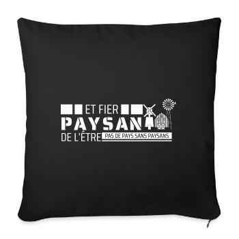 Paysan et fier de l'être - Housse de coussin décorative 45 x 45 cm - noir - Devant
