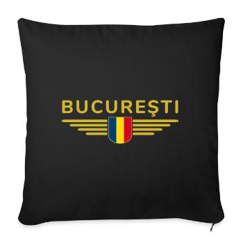 Bukarest T Shirt für Rumänien Fans Outfit - Sofakissenbezug 45 x 45 cm - Schwarz - Vorne