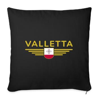 T-Shirt de La Valette – Malta Fans Design - Housse de coussin décorative 45 x 45 cm - noir - Devant