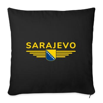 Sarajevo Bosnia Fan T-Shirt - Sofa pillowcase 17,3'' x 17,3'' (45 x 45 cm) - black - Front