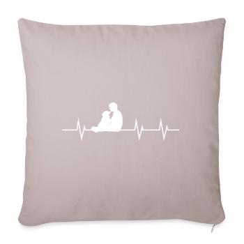 Un cœur, deux âmes - Édition Chien et Maître - Housse de coussin décorative 45 x 45 cm - taupe clair - Devant