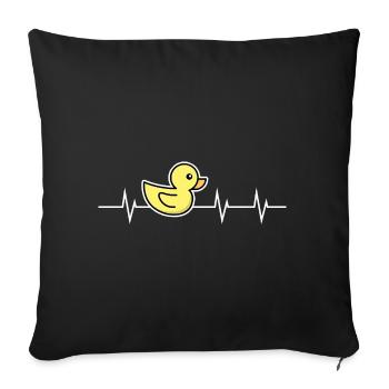 Battement de cœur d’un caneton - Housse de coussin décorative 45 x 45 cm - noir - Devant