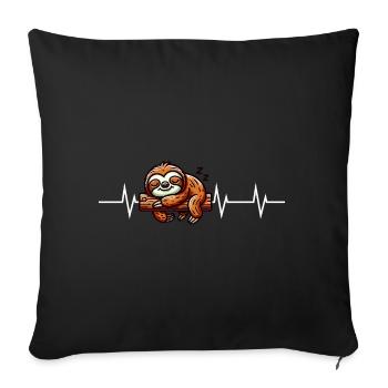 Heartbeat of Chill - Sloth Edition - Sofa pillowcase 17,3'' x 17,3'' (45 x 45 cm) - black - Front