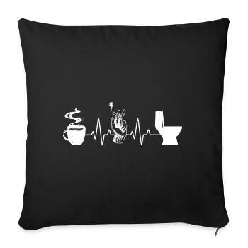 Kaffee Zigarette Toilette Humor Raucher - Sofakissenbezug 45 x 45 cm - Schwarz - Vorne