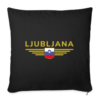 Trendy Ljubljana design - Sofa pillowcase 17,3'' x 17,3'' (45 x 45 cm) - black - Front