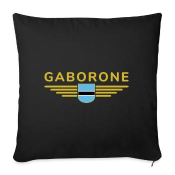 T-shirt Gaborone pour les supporters du Botswana - Housse de coussin décorative 45 x 45 cm - noir - Devant