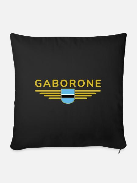 Gaborone T-Shirt für Botswana-Fans - Sofakissenbezug 45 x 45 cm - Schwarz