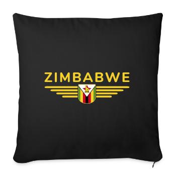 T-shirt Zimbabwe pour les fans de l’Afrique - Housse de coussin décorative 45 x 45 cm - noir - Devant