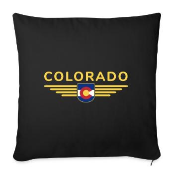 Colorado Fan T-Shirt – Mountains & Adventure - Sofa pillowcase 17,3'' x 17,3'' (45 x 45 cm) - black - Front
