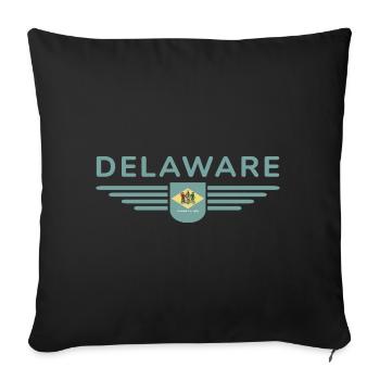 Delaware Fan T-Shirt – Coast & Charm - Sofa pillowcase 17,3'' x 17,3'' (45 x 45 cm) - black - Front