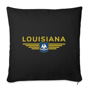 Louisiana Fan T-Shirt – Perfect for fans! - Sofa pillowcase 17,3'' x 17,3'' (45 x 45 cm) - black - Front