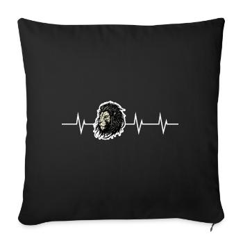 Heartbeat of a Lion - Sofa pillowcase 17,3'' x 17,3'' (45 x 45 cm) - black - Front