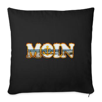 Moin est ce qu’on dit dans le nord de l’Allemagne | Lune en feu - Housse de coussin décorative 45 x 45 cm - noir - Devant