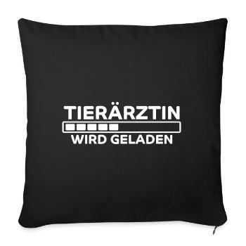 Tierärztin Spruch Job Lustiges Tierärztin Geschenk - Sofakissenbezug 45 x 45 cm - Schwarz - Vorne
