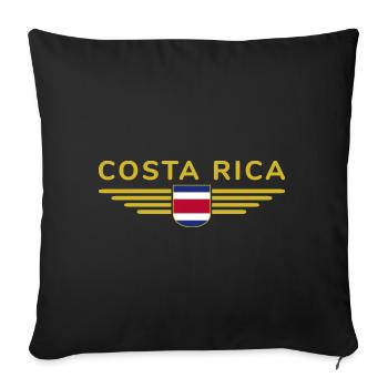 Costa Rica T-Shirt – Pura Vida Style - Sofa pillowcase 17,3'' x 17,3'' (45 x 45 cm) - black - Front