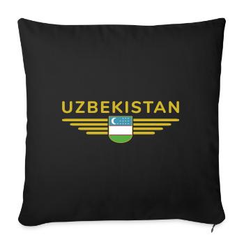T-shirt de l’Ouzbékistan – Fierté et culture - Housse de coussin décorative 45 x 45 cm - noir - Devant