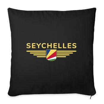 Seychelles fans: T-shirts for island dreams - Sofa pillowcase 17,3'' x 17,3'' (45 x 45 cm) - black - Front