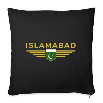 Islamabad Design – Capital City Style - Sofa pillowcase 17,3'' x 17,3'' (45 x 45 cm) - black - Front