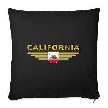 California Fan T-Shirt – Sun & Style - Sofa pillowcase 17,3'' x 17,3'' (45 x 45 cm) - black - Front