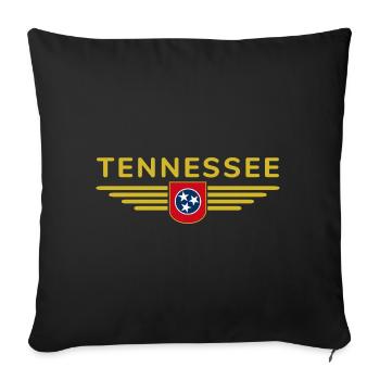 T-shirt de fan du Tennessee – Musique et amour de la maison - Housse de coussin décorative 45 x 45 cm - noir - Devant