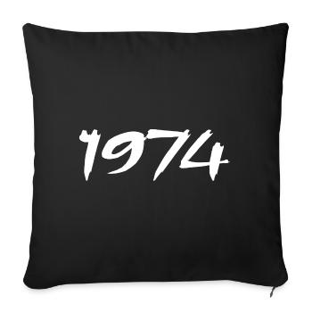 1974 51st Anniversary Gift 1974 Retro 1974 - Sofa pillowcase 17,3'' x 17,3'' (45 x 45 cm) - black - Front