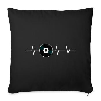 Heartbeat of Sound – Born to Feel the Beat - Sofa pillowcase 17,3'' x 17,3'' (45 x 45 cm) - black - Front