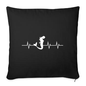 Battement de cœur d’une sirène - Housse de coussin décorative 45 x 45 cm - noir - Devant