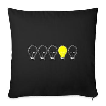 5 light bulbs - light on - Sofa pillowcase 17,3'' x 17,3'' (45 x 45 cm) - black - Front