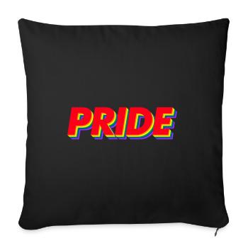 Pride 3D Regenbogenfarben - Sofakissenbezug 45 x 45 cm - Schwarz - Vorne
